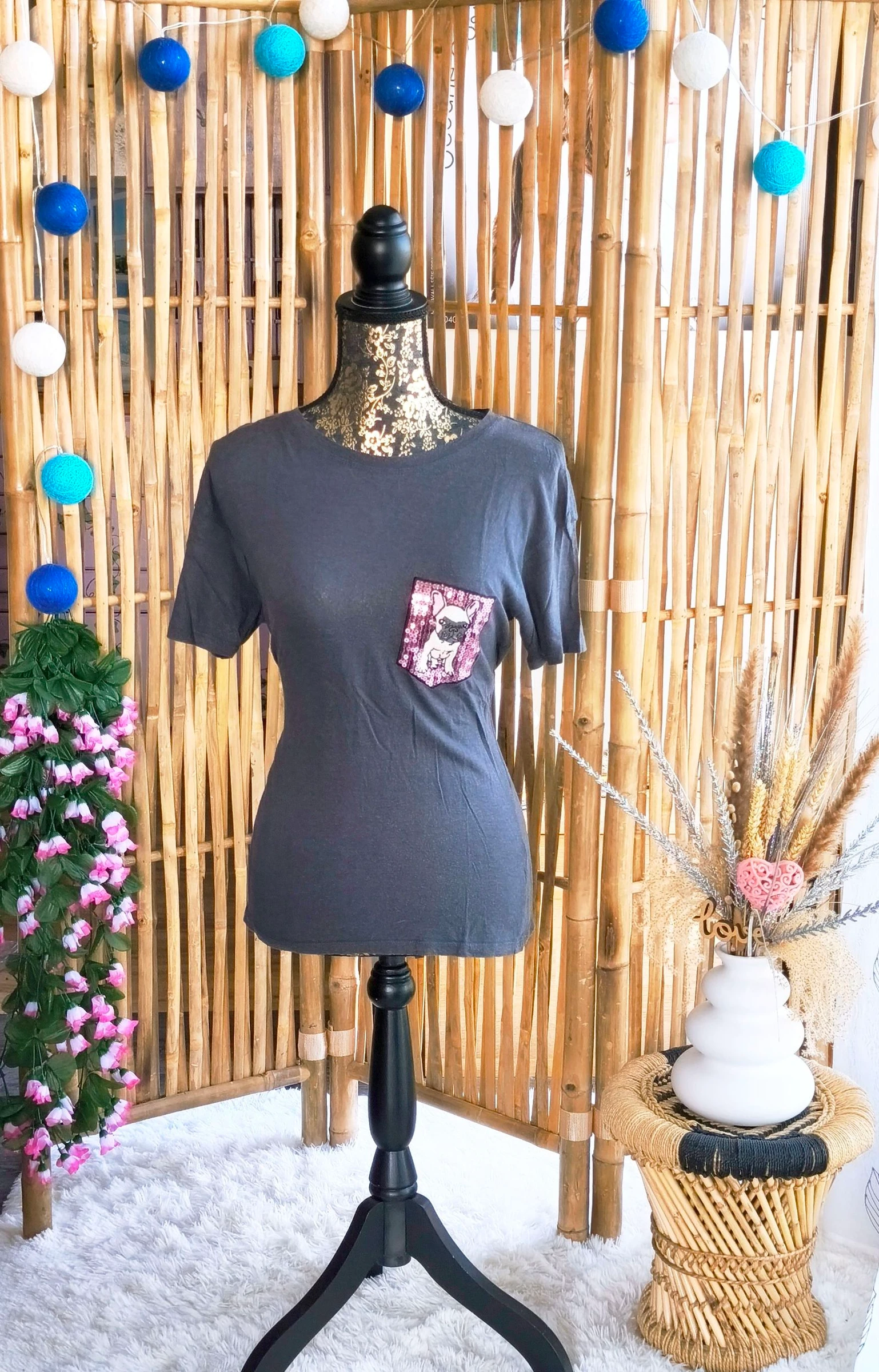 🩶 tee-shirt manches courtes fantaisie femme T38 🩶